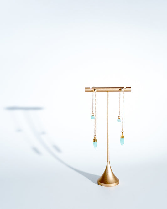 Double blue drop earrings