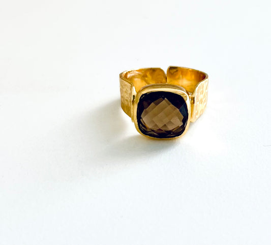Smokey quartz ring