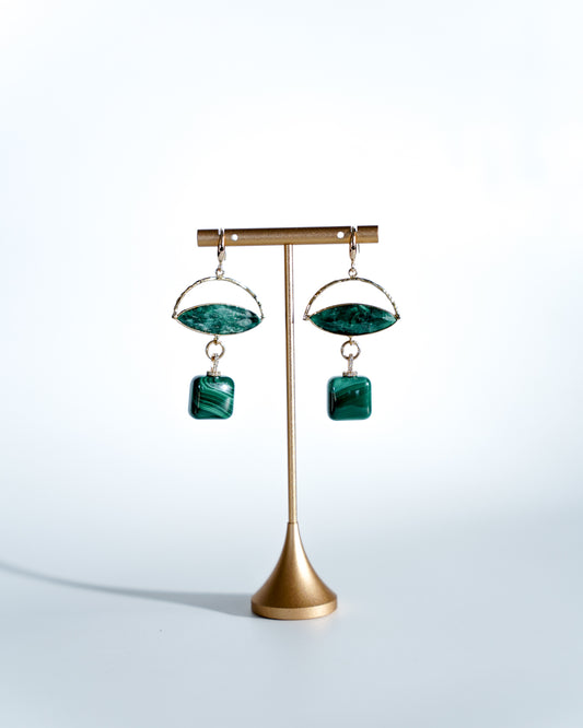 Malachite drop earrings