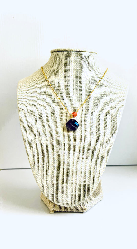 Amethyst Teardrop Necklace