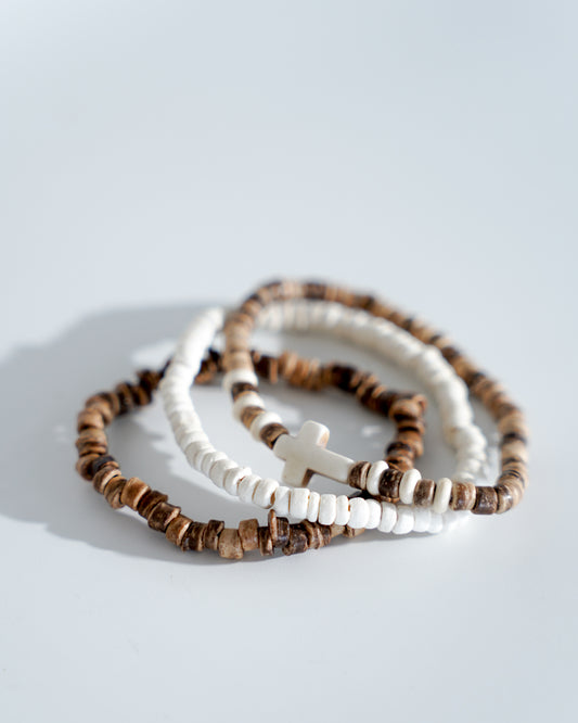 Triple coconut beaded bracelets