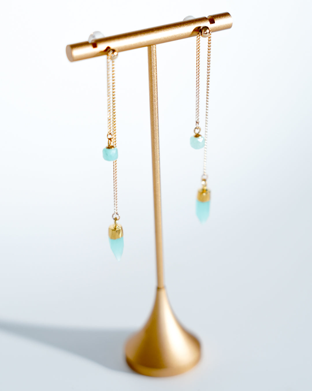 Double Blue Drop Earrings