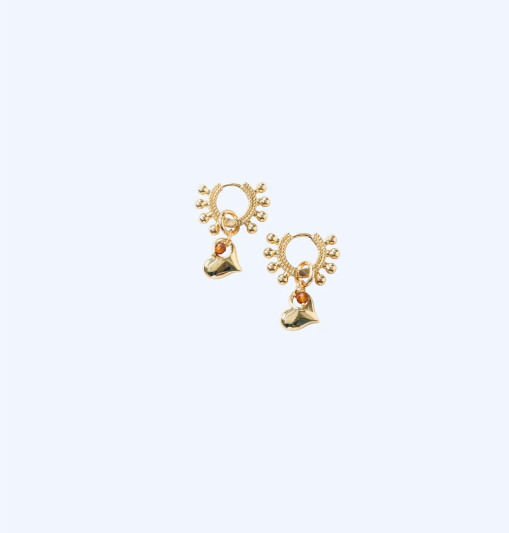 Gold heart huggie earrings