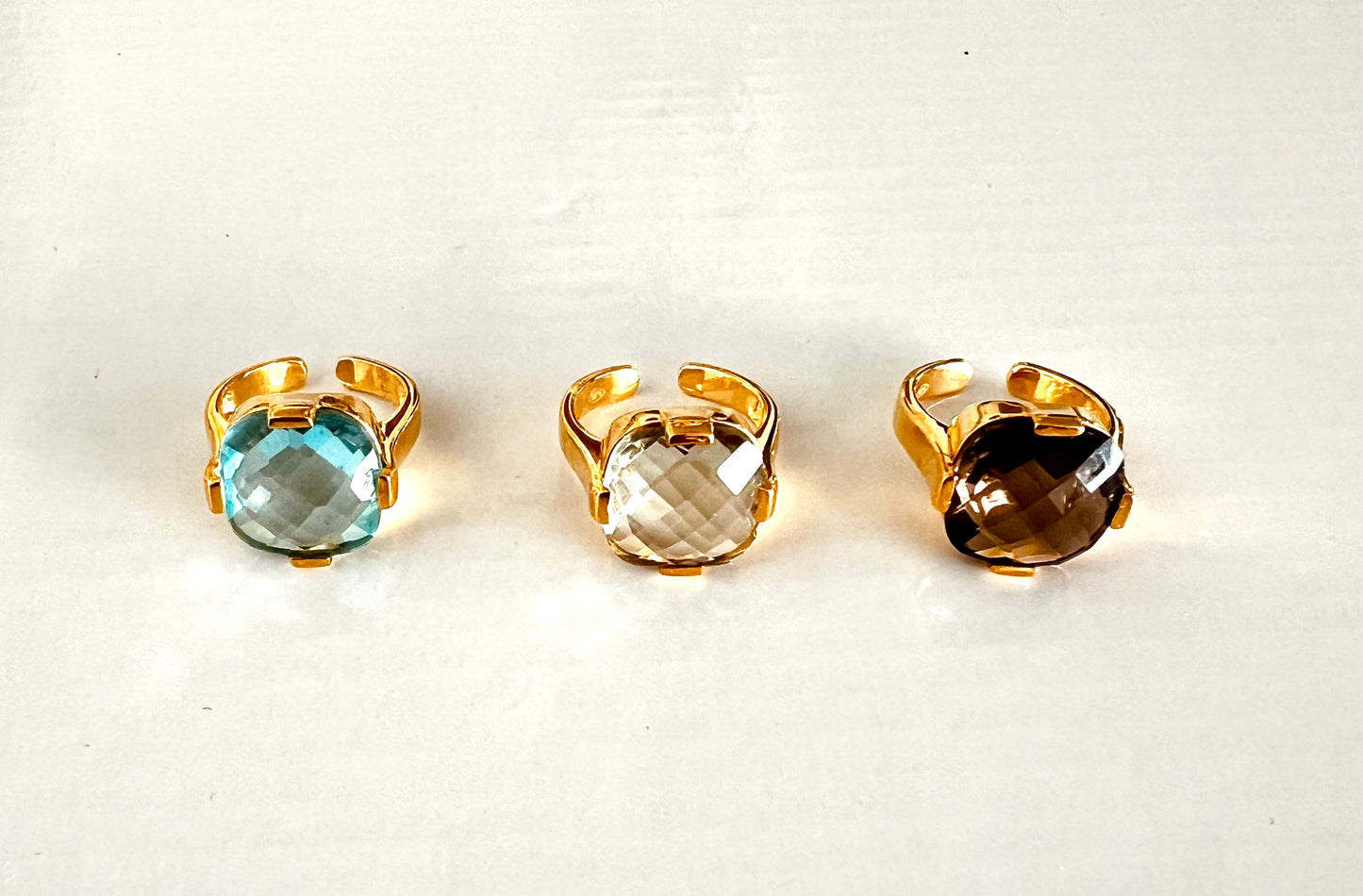 Sky blue topaz cocktail ring (free size)