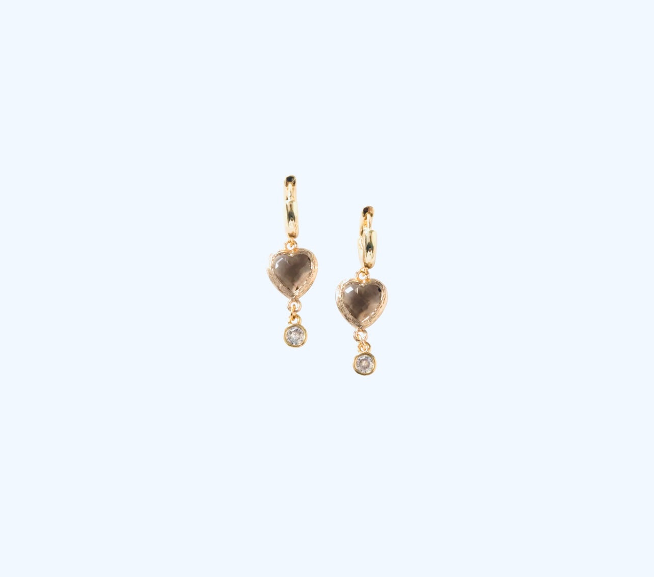 Smokey heart earrings