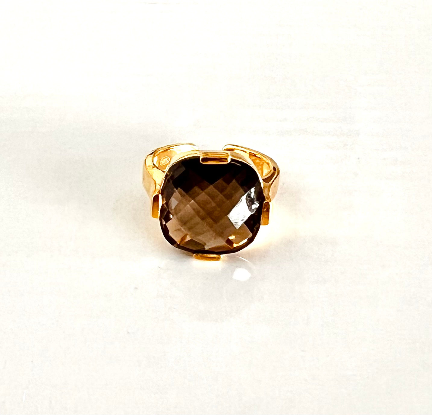 Smoky quartz cocktail ring