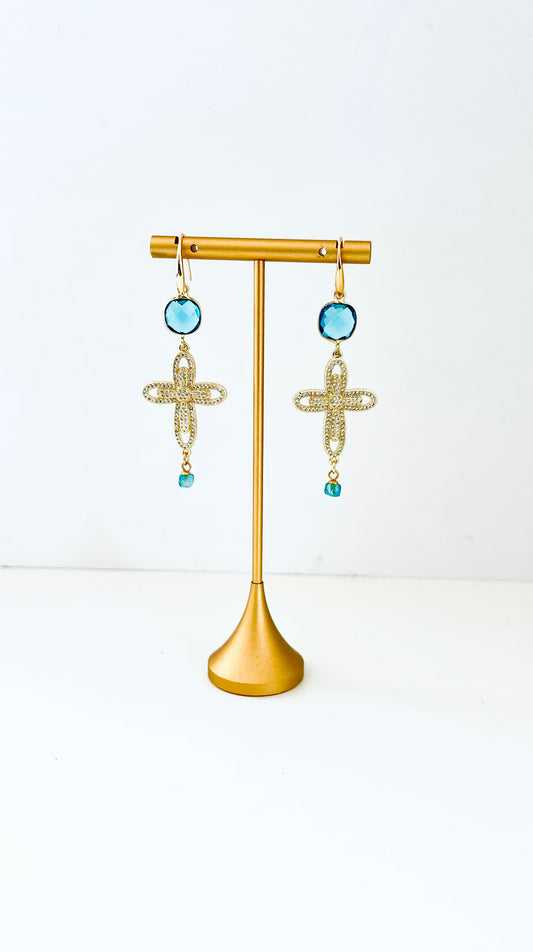 Elba cross earrings