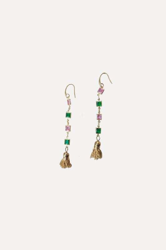 CZ Tasseled Earrings