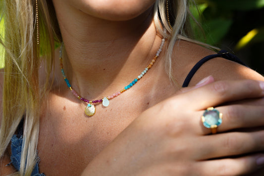 Multi Beaded Shell Necklace