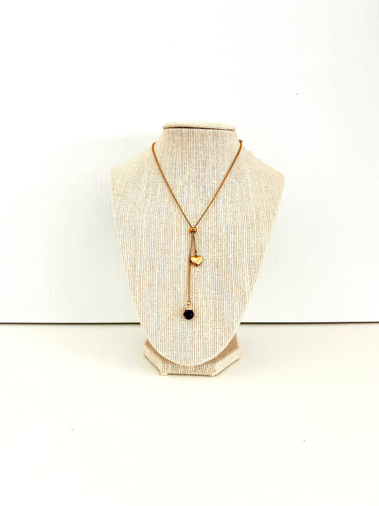 Adjustable double charm necklace