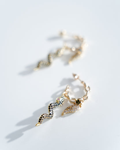 Snake Wing Chain Hoops