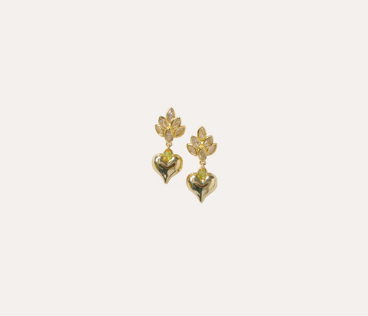 Leaf heart earring: