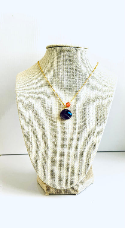 Amethyst Teardrop Necklace