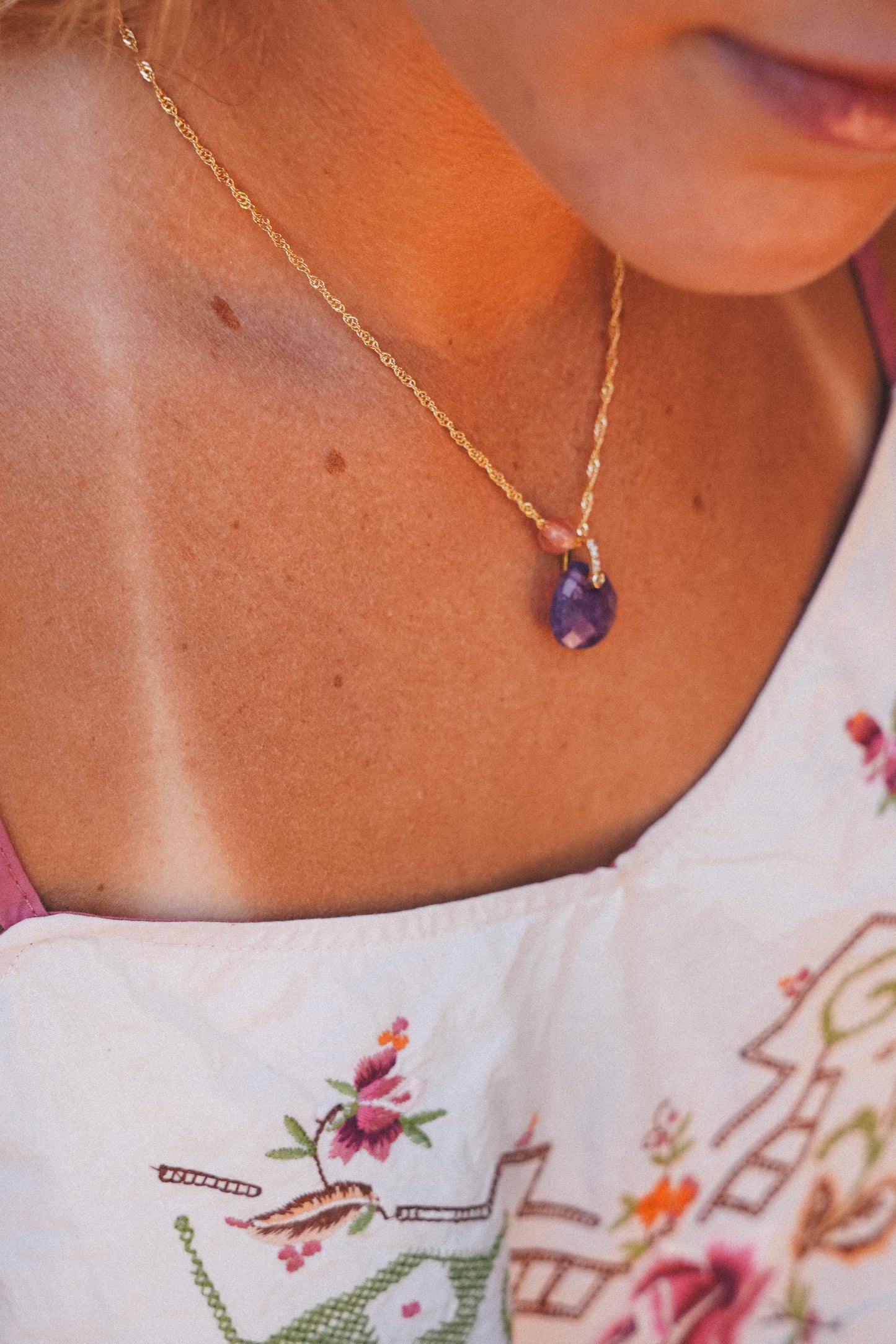 Amethyst Teardrop Necklace