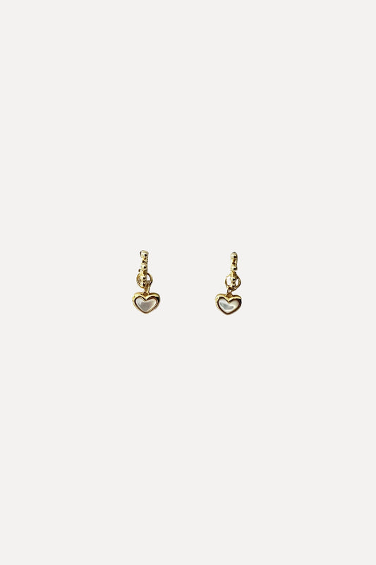 Balled Heart Huggie Earrings