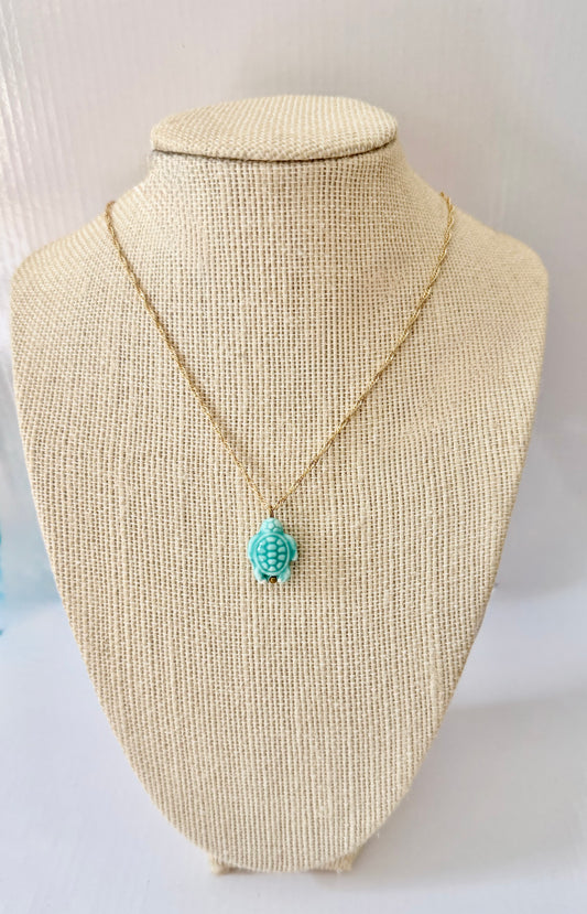TK Turtle Necklace Teal