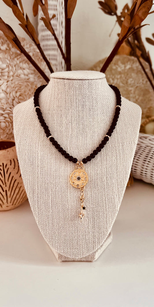 Onyx beaded necklace