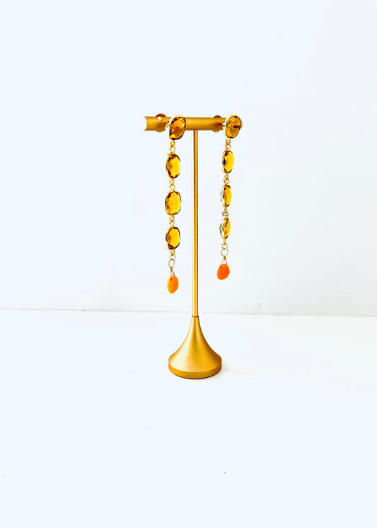 Menorca Yellow Quartz Earrings
