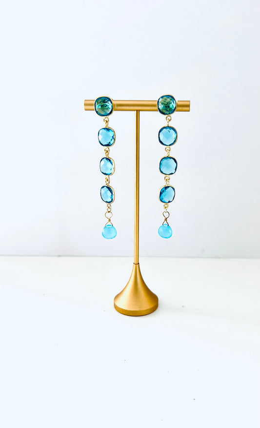 Menorca earrings Swiss blue