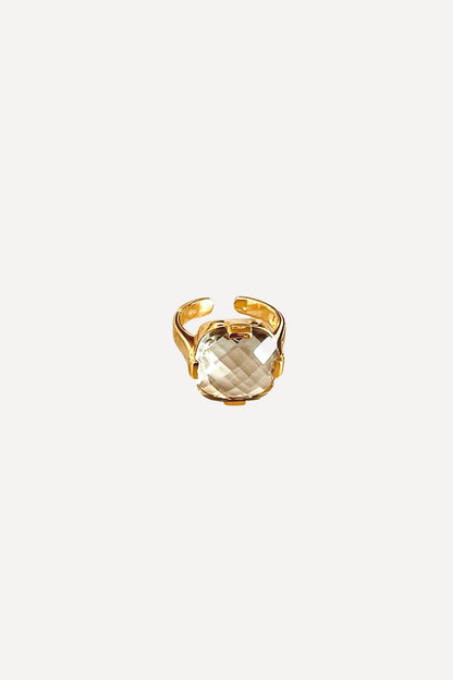 Green Amethyst Cocktail Ring (Free Size)