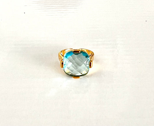 Sky blue topaz cocktail ring (free size)