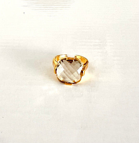 Green amethyst cocktail ring (free size)