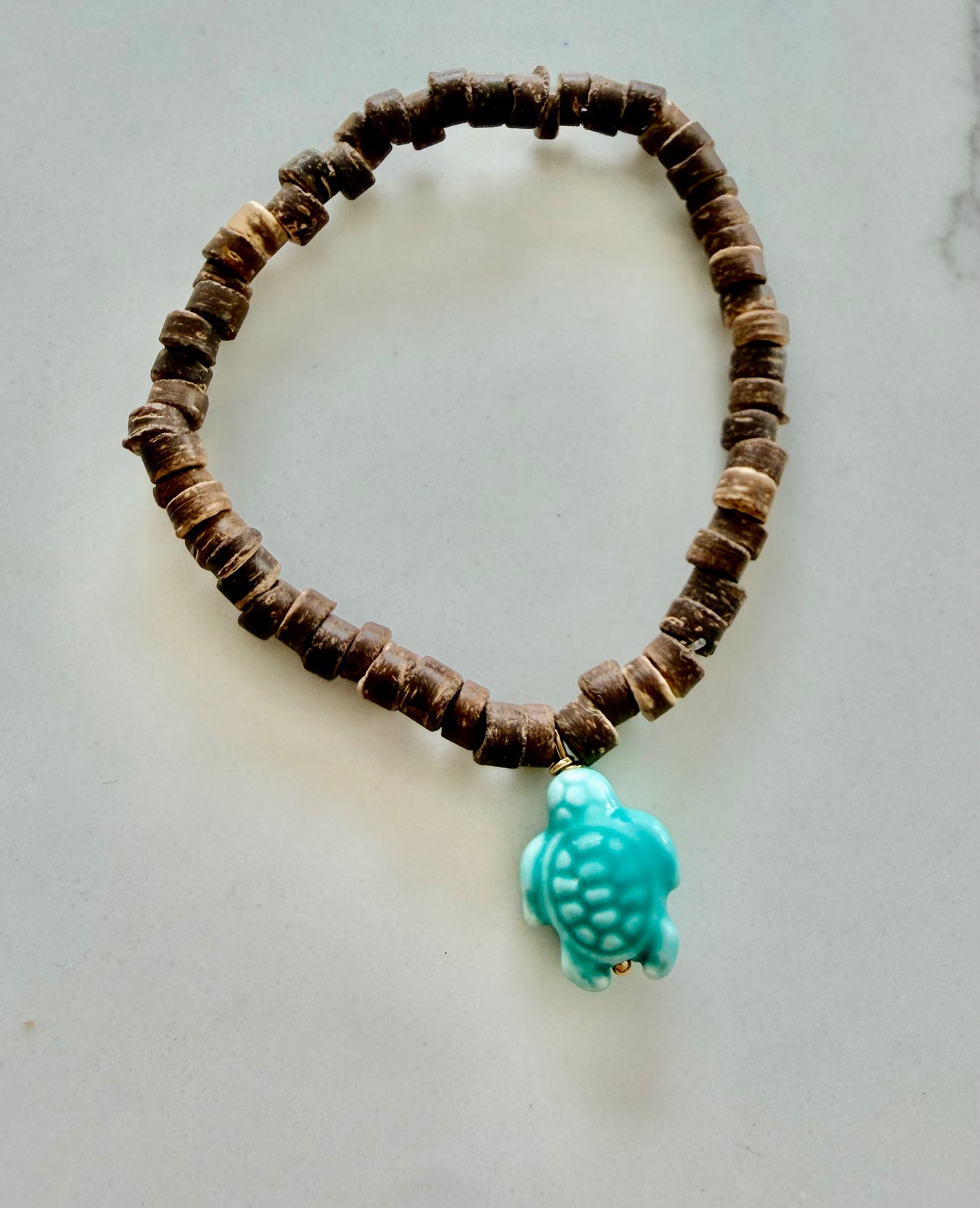 TK Turtle coconut bracelet teal