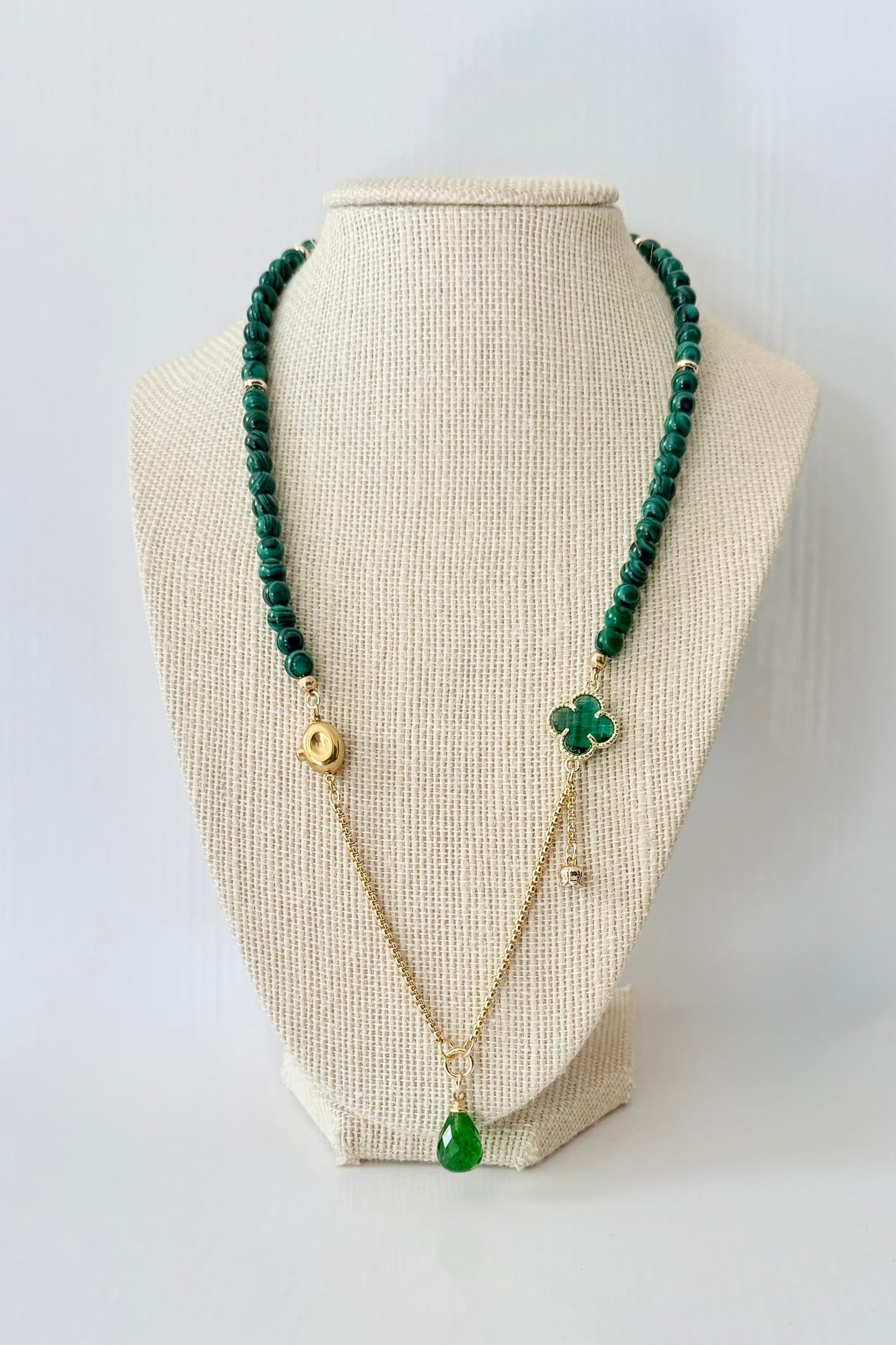 Malachite & Peridot Teardrop Necklace