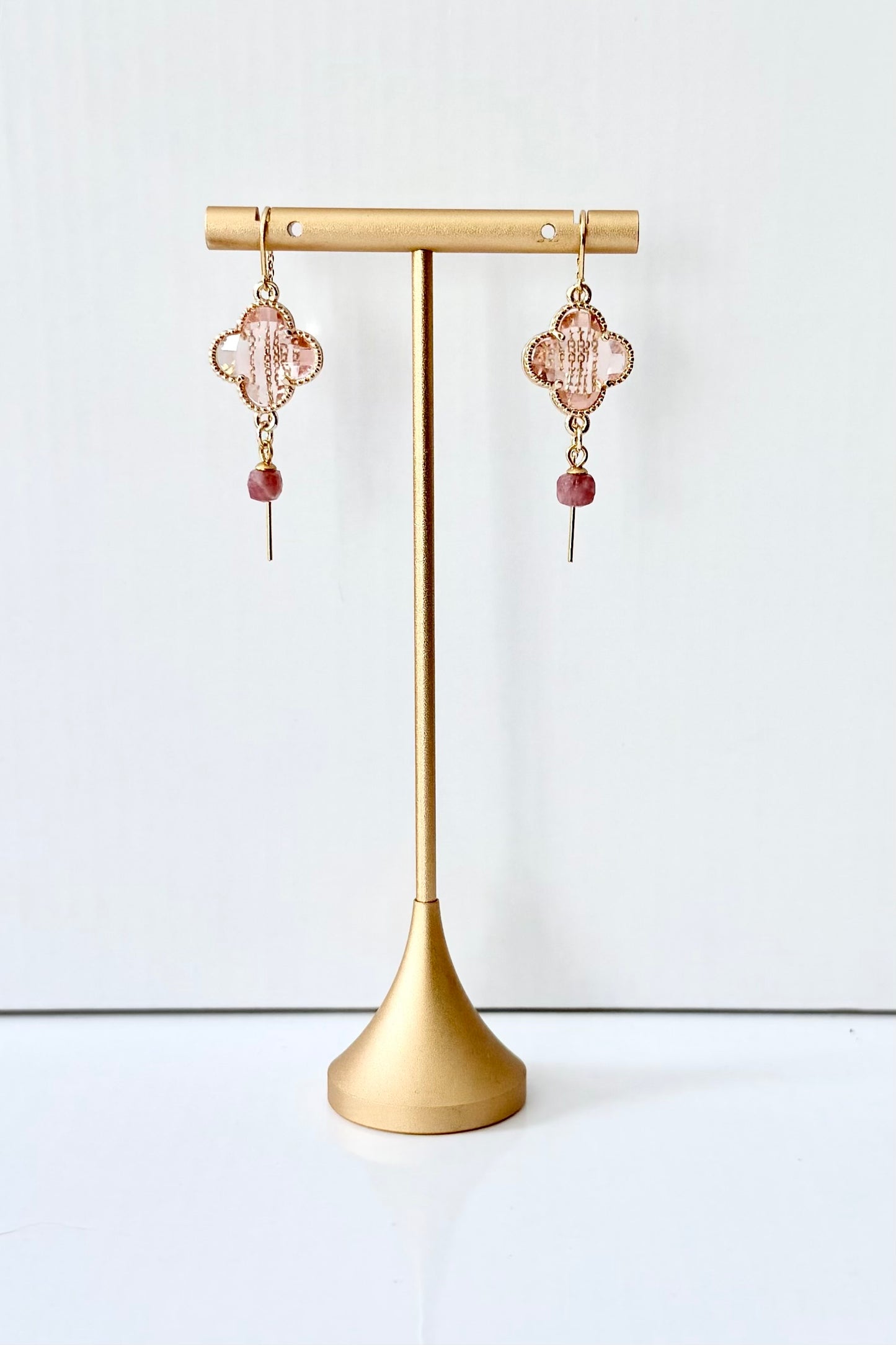 Champagne Clover Thread Earrings