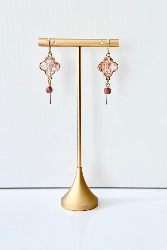 Champagne Clover Thread Earrings