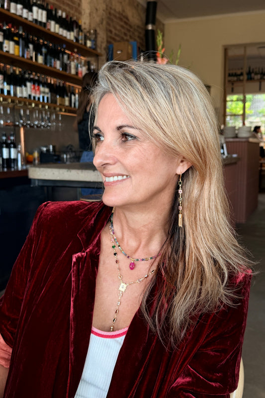 CZ Tasseled Earrings