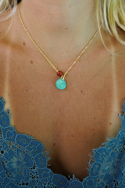 Amazonite Teardrop Necklace