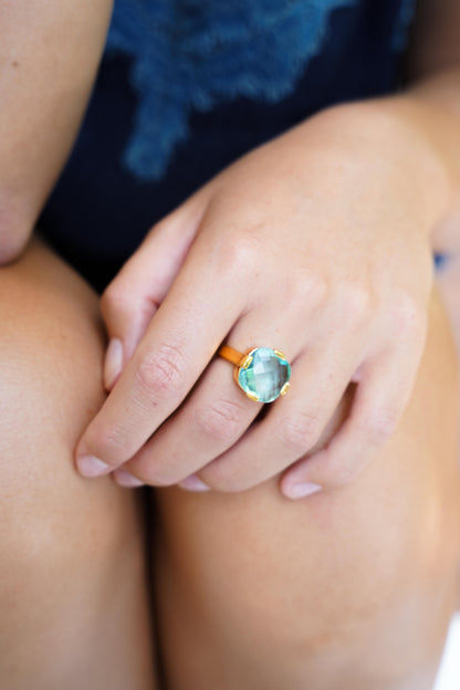 Topaz Cocktail Ring (Free Size)