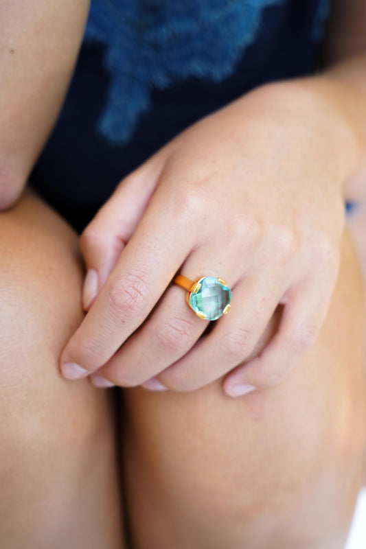 Topaz Cocktail Ring (Free Size)