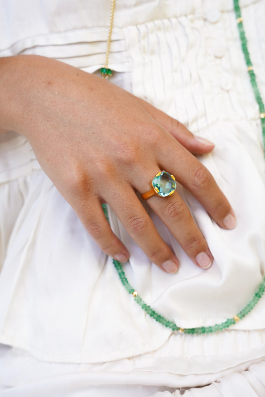 Topaz Cocktail Ring (Free Size)