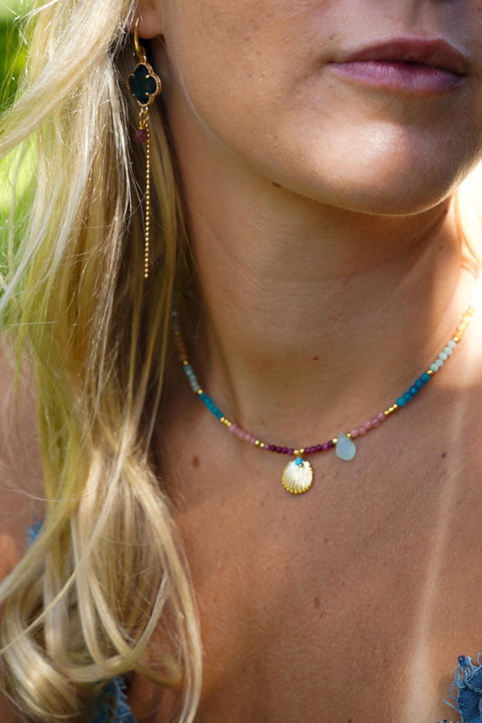 Multi Beaded Shell Necklace