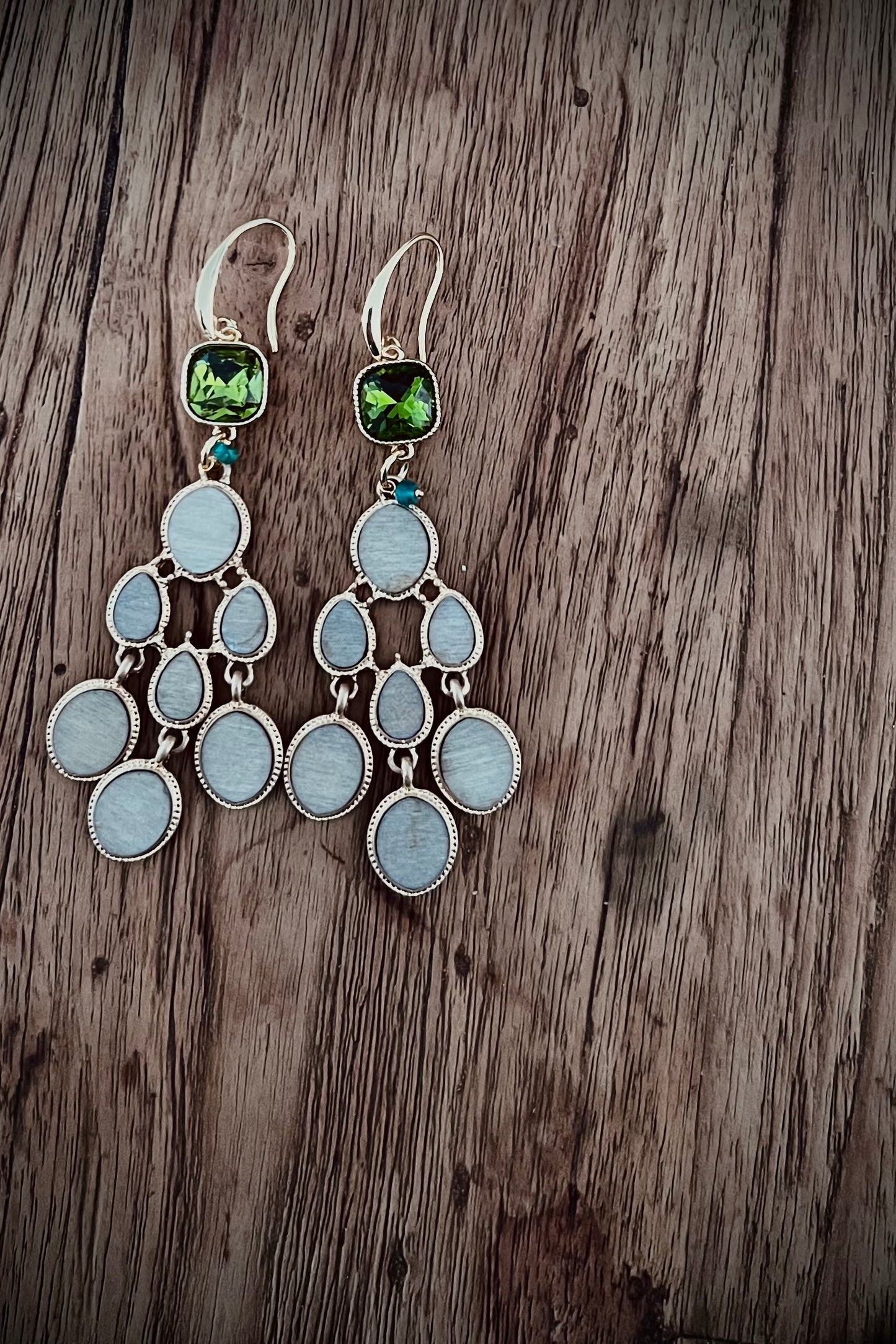 Mint chandelier earrings